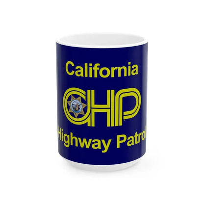 Flag of the California Highway Patrol (United States) White Coffee Mug 15oz - Go Mug Yourself