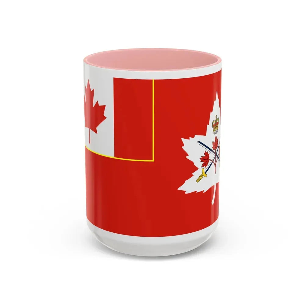 Flag of the Canadian Army - Accent Coffee Mug 15oz Pink - Go Mug Yourself