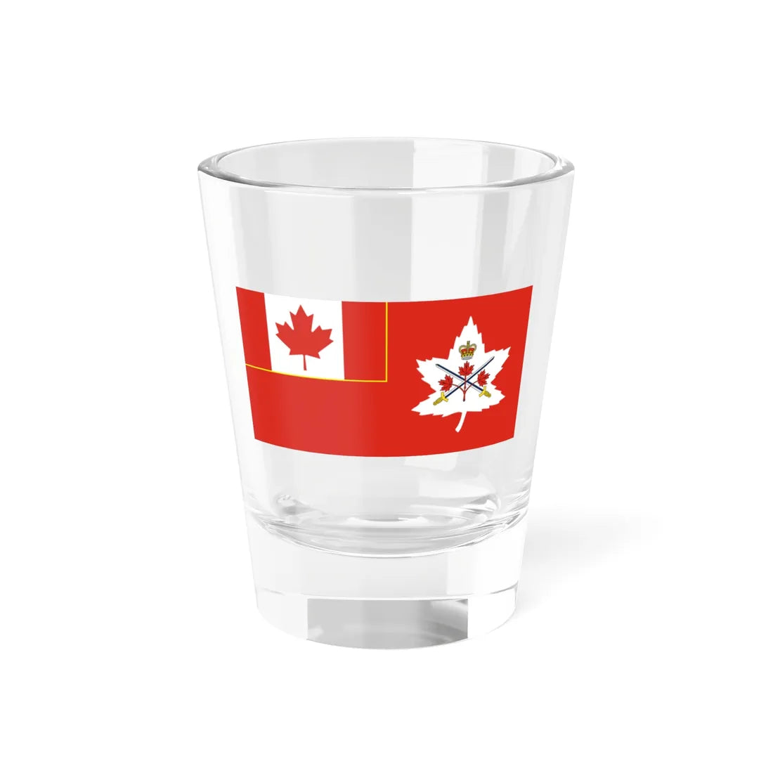 Flag of the Canadian Army (Canada) Shot Glass 1.5oz 1.5oz - Go Mug Yourself