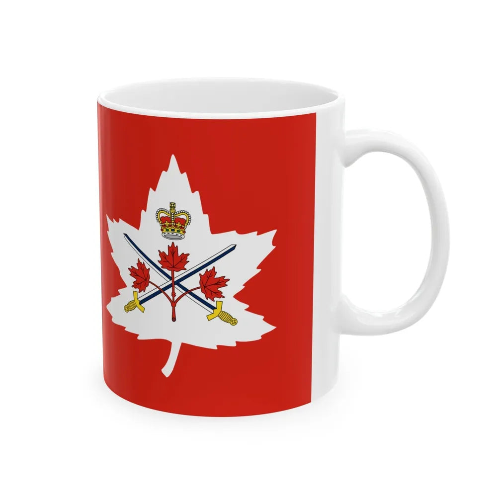 Flag of the Canadian Army - White Coffee Mug-Go Mug Yourself