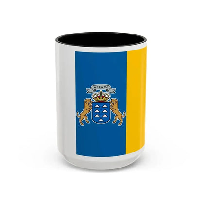 Flag of the Canary Islands Spain - Accent Coffee Mug 15oz Black - Go Mug Yourself