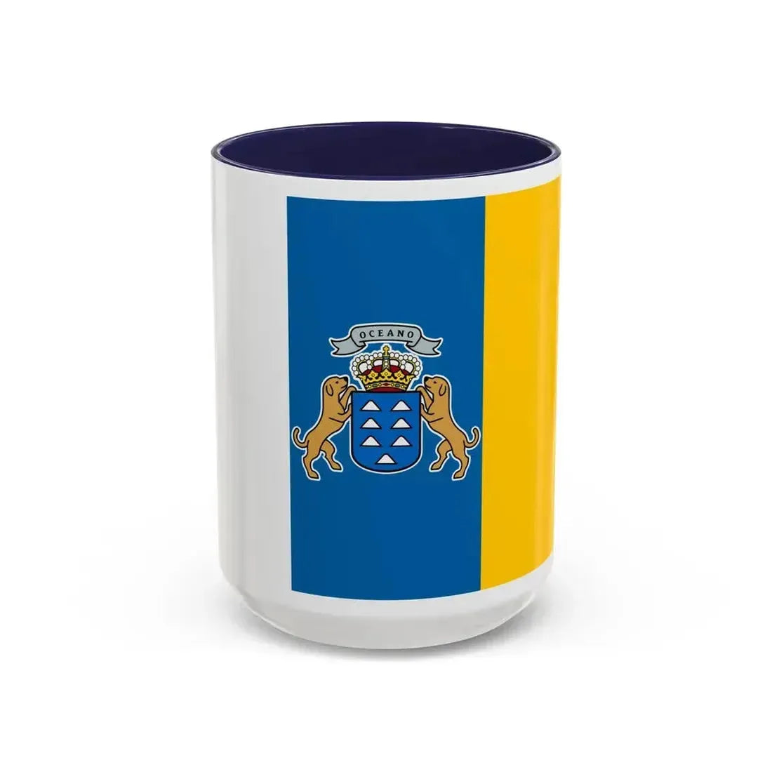 Flag of the Canary Islands Spain - Accent Coffee Mug 15oz Navy - Go Mug Yourself
