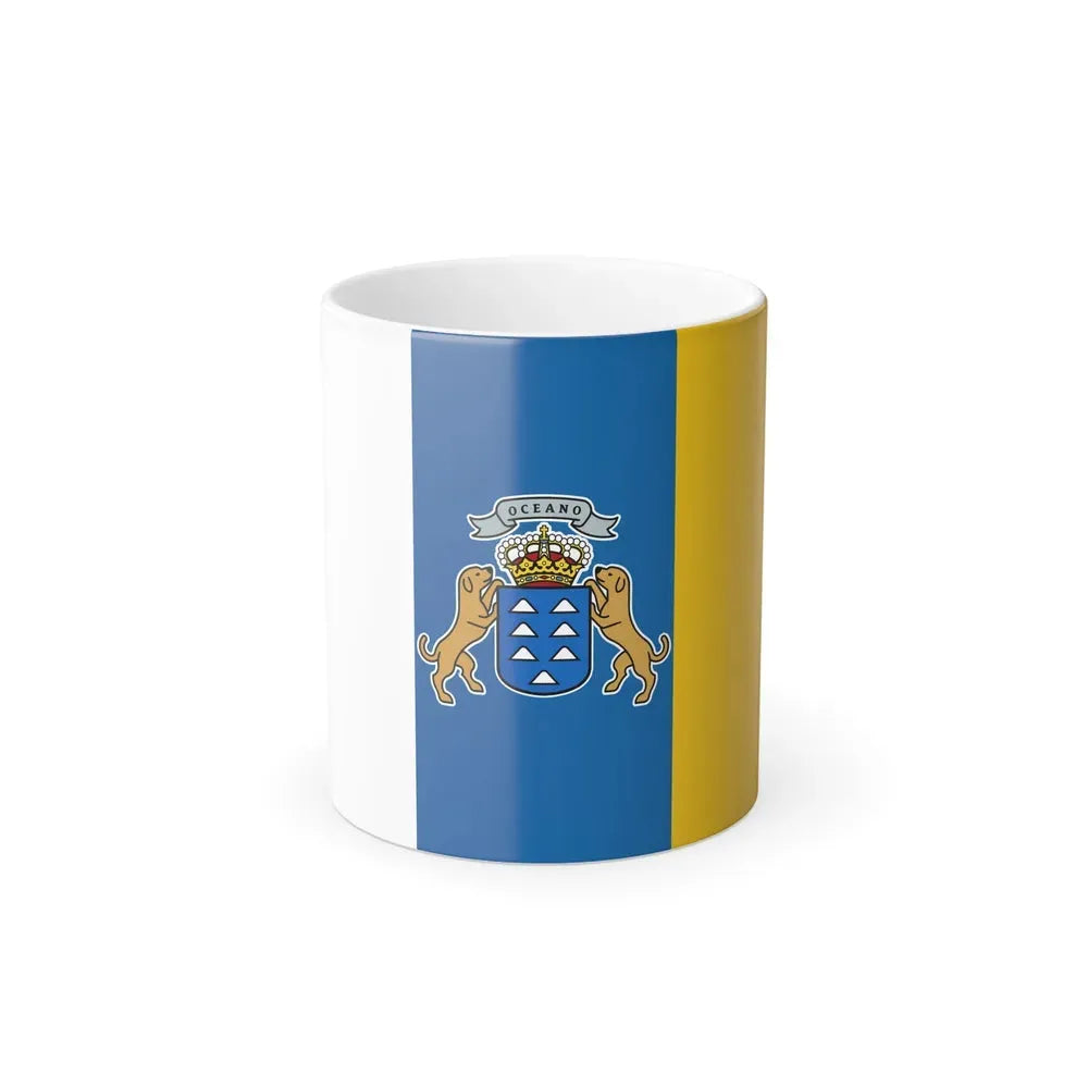 Flag of the Canary Islands Spain - Color Changing Coffee Mug 11oz - Go Mug Yourself