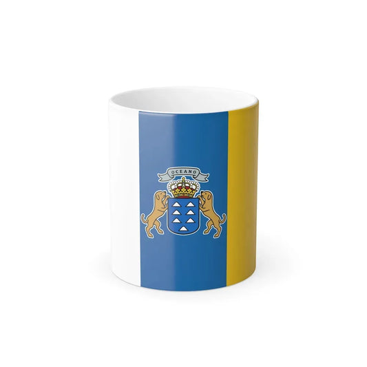 Flag of the Canary Islands Spain - Color Changing Coffee Mug 11oz - Go Mug Yourself