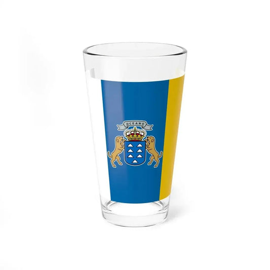 Flag of the Canary Islands Spain - Pint Glass 16oz 16oz - Go Mug Yourself