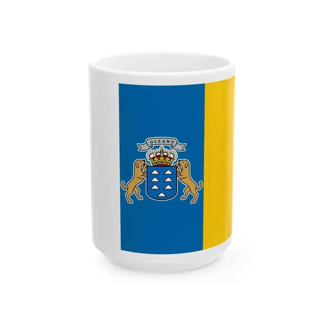 Flag of the Canary Islands Spain - White Coffee Mug 15oz - Go Mug Yourself