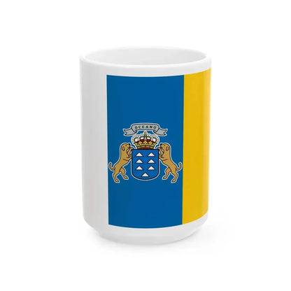 Flag of the Canary Islands Spain - White Coffee Mug 15oz - Go Mug Yourself