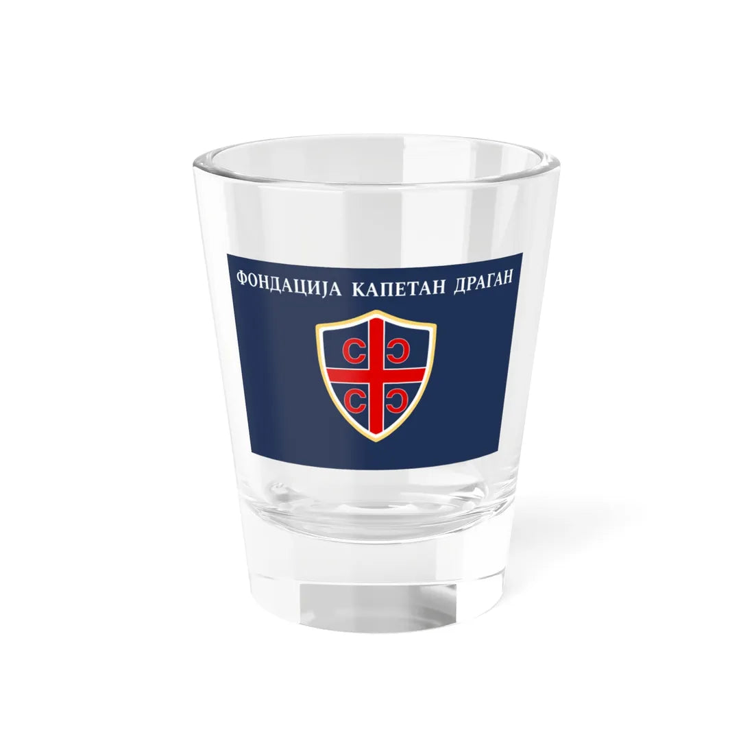 Flag of the Captain Dragan Foundation (Serbia) Shot Glass 1.5oz 1.5oz - Go Mug Yourself
