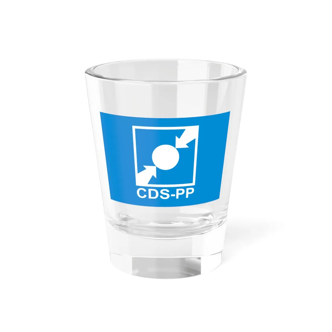 Flag of the CDS  Peoples Party (Portugal) Shot Glass 1.5oz 1.5oz - Go Mug Yourself