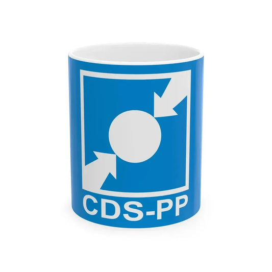 Flag of the CDS  Peoples Party (Portugal) White Coffee Mug 11oz - Go Mug Yourself