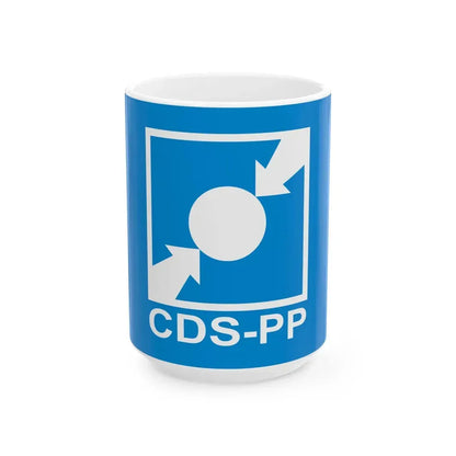 Flag of the CDS  Peoples Party (Portugal) White Coffee Mug 15oz - Go Mug Yourself