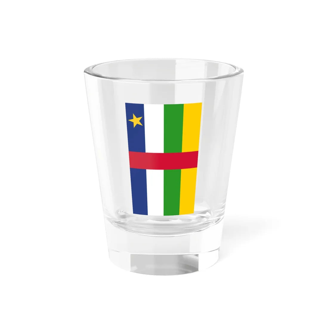 Flag of the Central African Republic 3-5 vertical (Central African Republic) Shot Glass 1.5oz 1.5oz - Go Mug Yourself