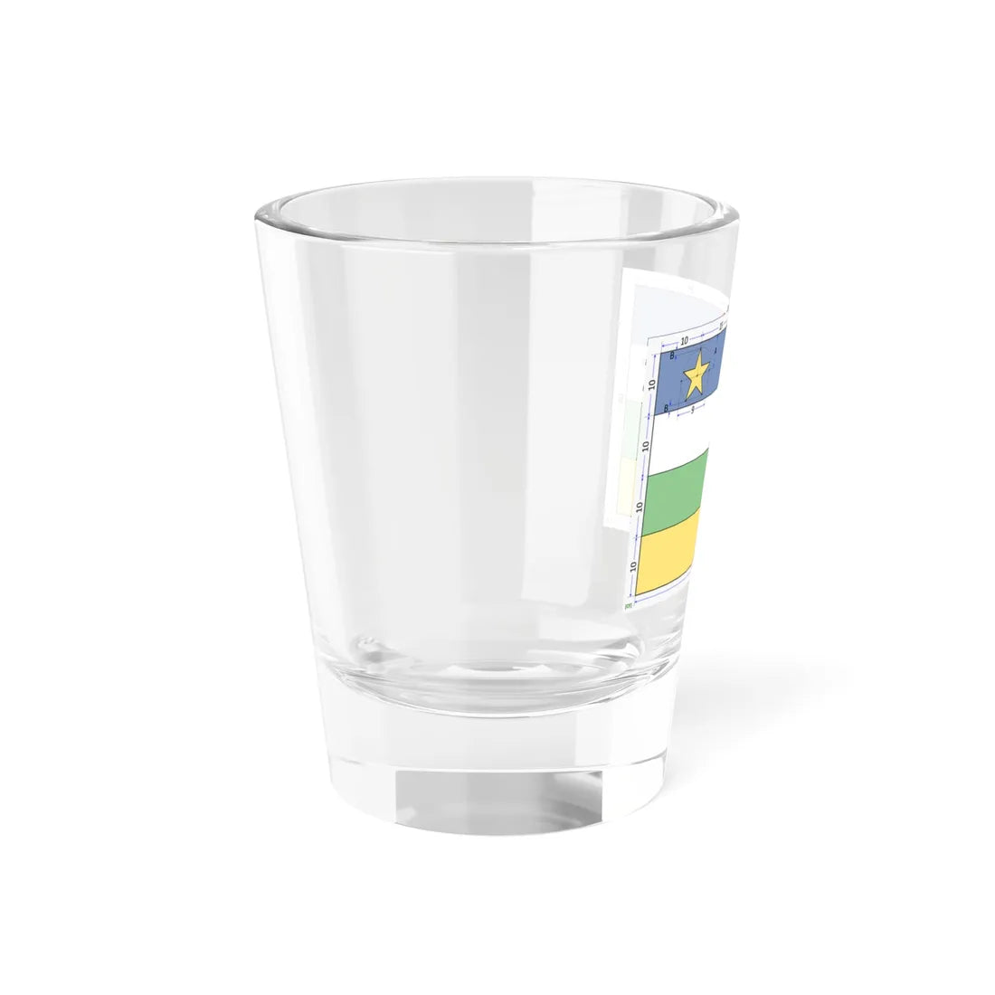 Flag of the Central African Republic construction sheet (Central African Republic) Shot Glass 1.5oz - Go Mug Yourself