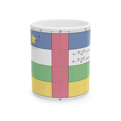 Flag of the Central African Republic construction sheet (Central African Republic) White Coffee Mug 11oz - Go Mug Yourself