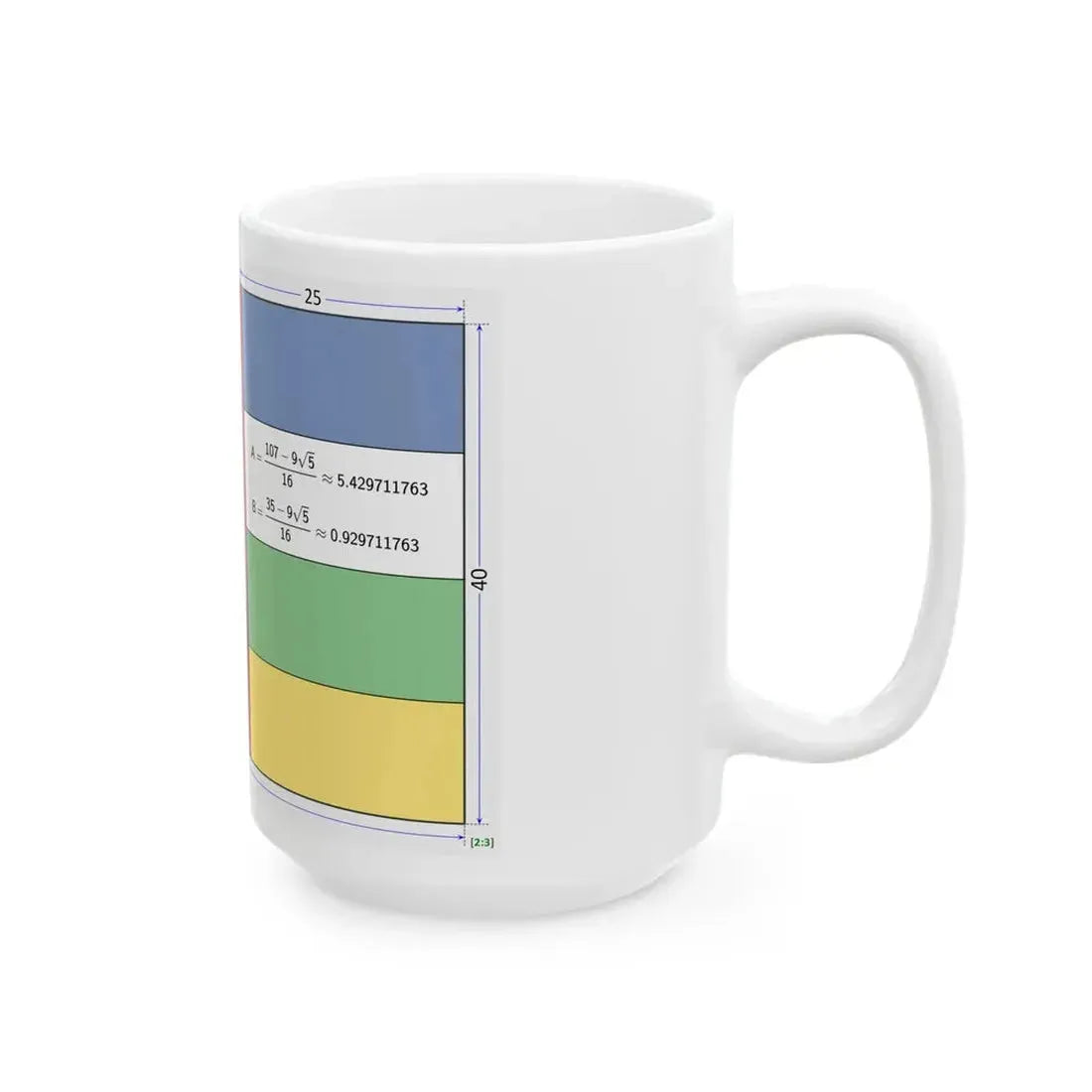 Flag of the Central African Republic construction sheet (Central African Republic) White Coffee Mug - Go Mug Yourself