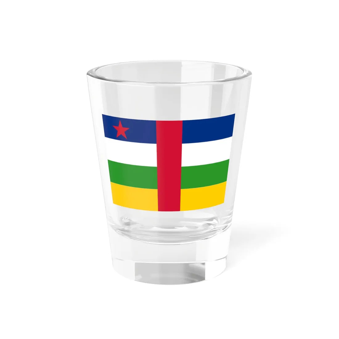 Flag of the Central African Republic red star (Central African Republic) Shot Glass 1.5oz 1.5oz - Go Mug Yourself