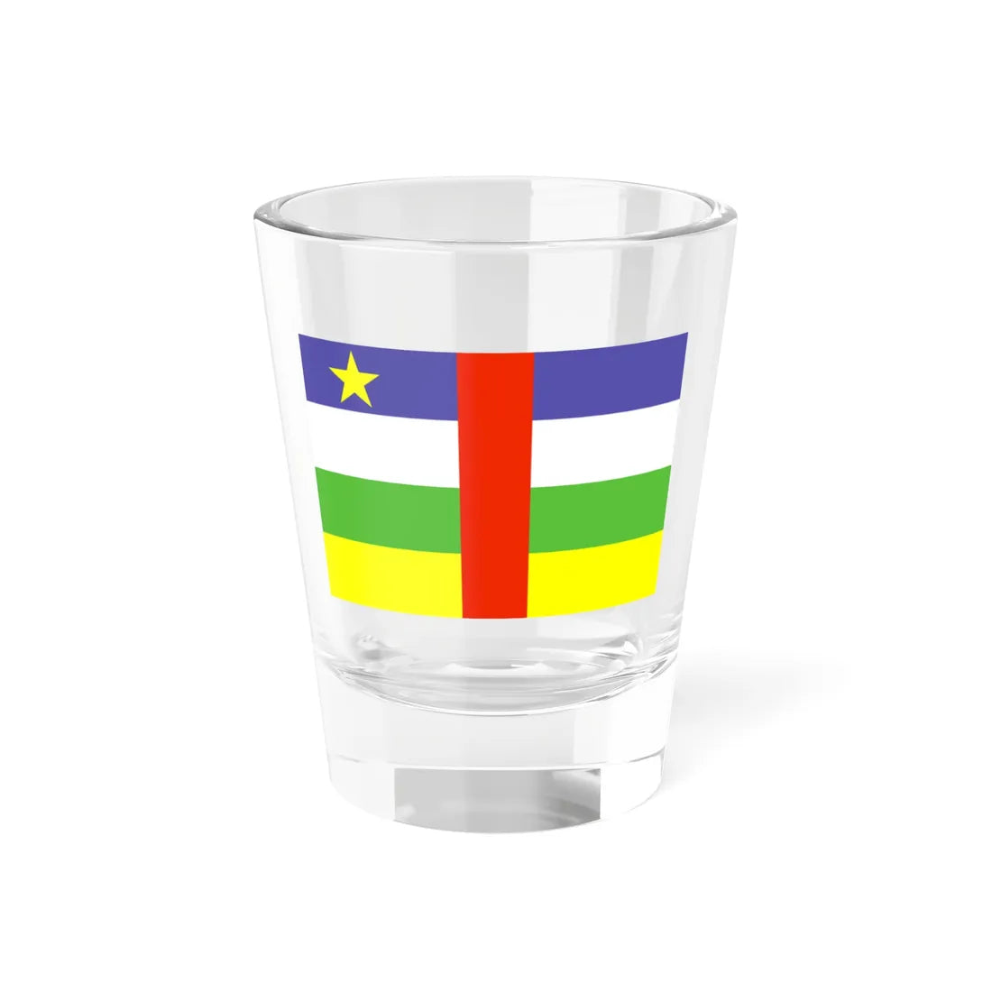 Flag of the Central African Republic WFB 2000 (Central African Republic) Shot Glass 1.5oz 1.5oz - Go Mug Yourself