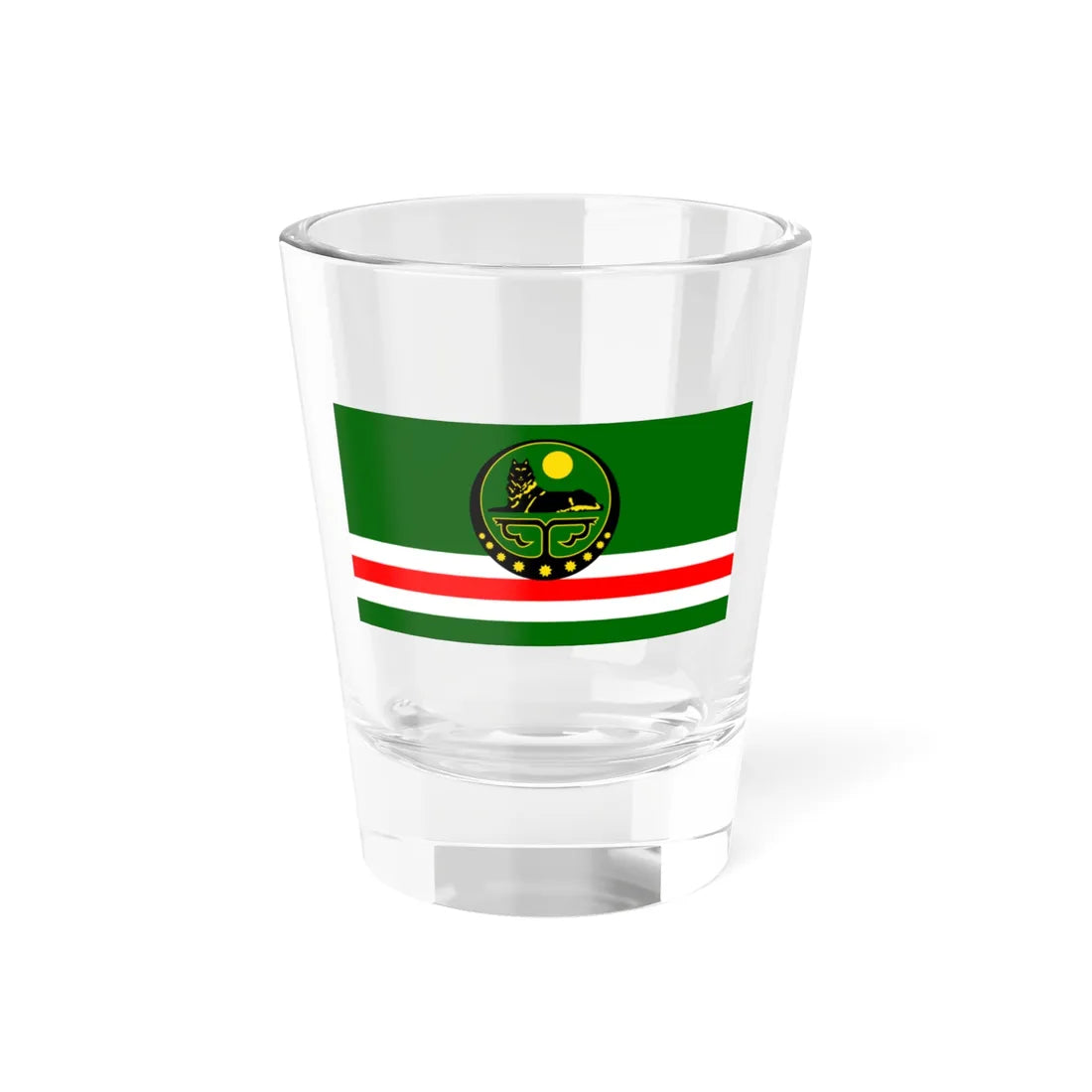 Flag of the Chechen Republic of Ichkeria (Russia) Shot Glass 1.5oz 1.5oz - Go Mug Yourself