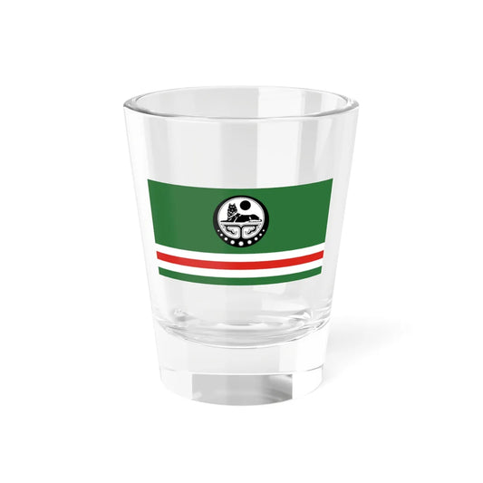 Flag of the Chechen Republic of Ichkeria with COA (Russia) Shot Glass 1.5oz 1.5oz - Go Mug Yourself