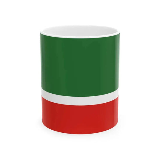 Flag of the Chechen Republic (Russia) White Coffee Mug 11oz - Go Mug Yourself