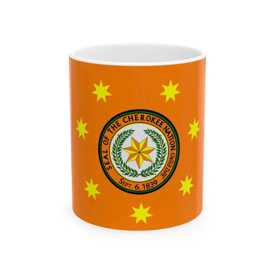 Flag of the Cherokee Nation (United States) White Coffee Mug 11oz - Go Mug Yourself