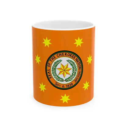 Flag of the Cherokee Nation (United States) White Coffee Mug 11oz - Go Mug Yourself