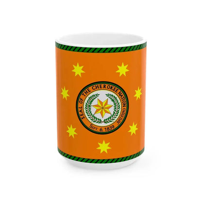 Flag of the Cherokee Nation (United States) White Coffee Mug 15oz - Go Mug Yourself