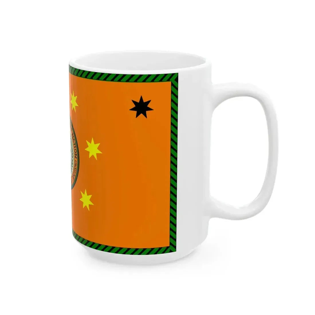 Flag of the Cherokee Nation (United States) White Coffee Mug - Go Mug Yourself