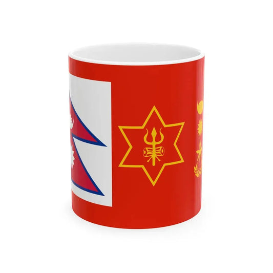Flag of the Chief of Army Staff of Nepali Army (Nepal) White Coffee Mug 11oz - Go Mug Yourself