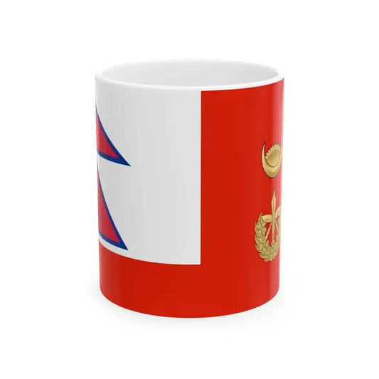 Flag of the Chief of Army Staff of Nepali Army until 2008 (Nepal) White Coffee Mug 11oz - Go Mug Yourself