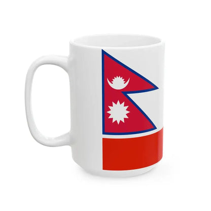 Flag of the Chief of Army Staff of Nepali Army until 2008 (Nepal) White Coffee Mug - Go Mug Yourself