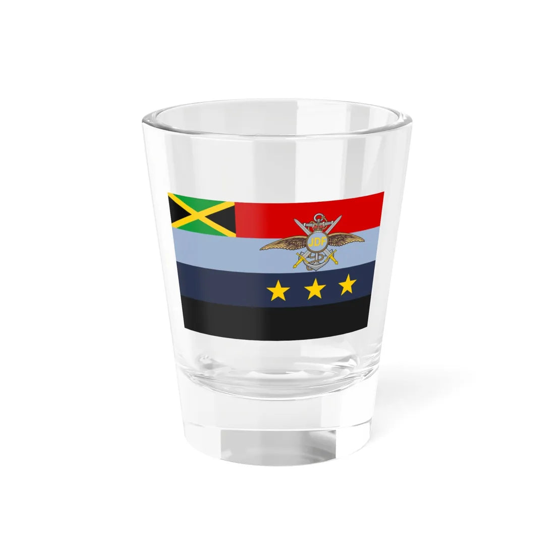 Flag of the Chief of Defence Staff of the Jamaica Defence Force 2020 (Jamaica) Shot Glass 1.5oz 1.5oz - Go Mug Yourself