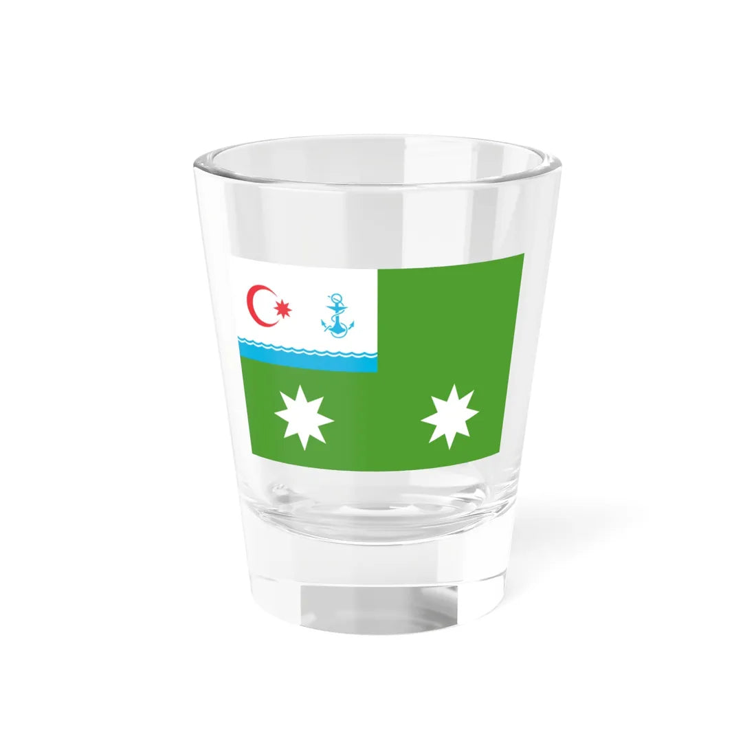 Flag of the Chief of General Staff of the Border Troops of the Azerbaijan State Border Service (Azerbaijan) Shot Glass 1.5oz 1.5oz - Go Mug Yourself