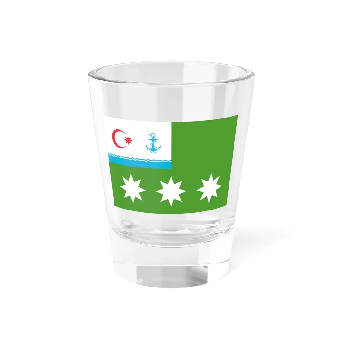 Flag of the Chief of the Azerbaijan State Border Service - Commander of Border Troops (Azerbaijan) Shot Glass 1.5oz 1.5oz - Go Mug Yourself