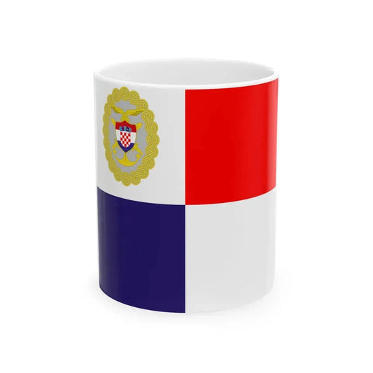 Flag of the Chief of the Croatian General Staff (Croatia) White Coffee Mug 11oz - Go Mug Yourself