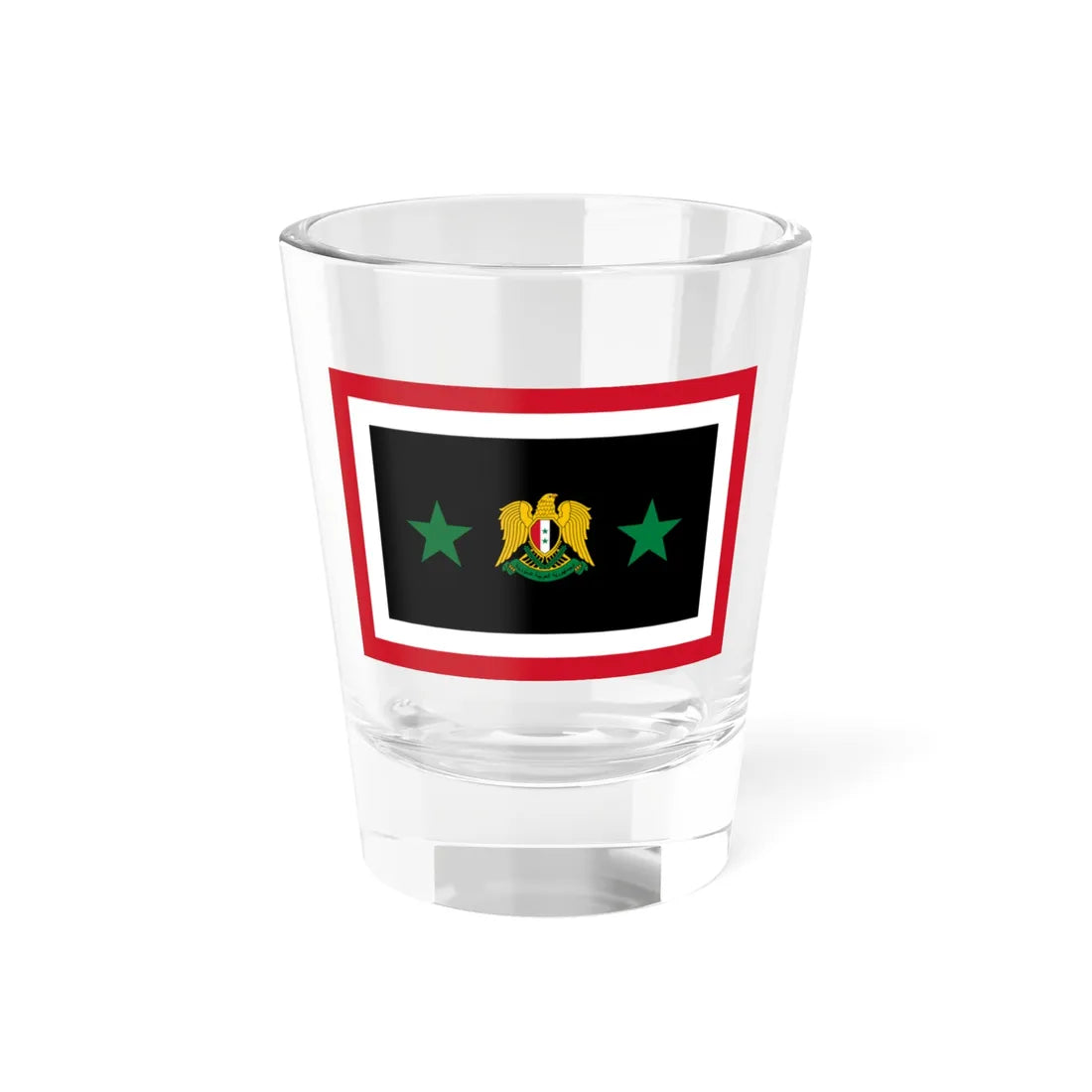 Flag of the Chief of the General Staff Syria 1980-2024 (Syria) Shot Glass 1.5oz 1.5oz - Go Mug Yourself
