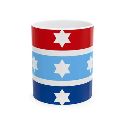Flag of the Chief of the Hellenic National Defence General Staff Air Force variant (Greece) White Coffee Mug 11oz - Go Mug Yourself