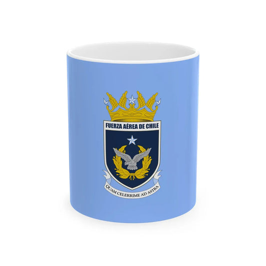 Flag of the Chilean Air Force (Chile) White Coffee Mug 11oz - Go Mug Yourself