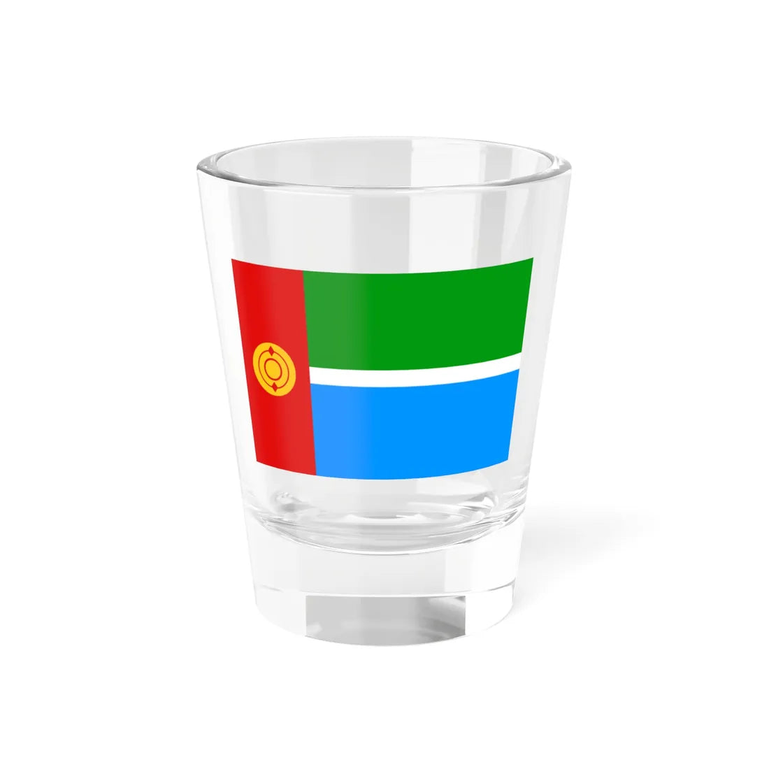 Flag of the Chulym People (Russia) Shot Glass 1.5oz 1.5oz - Go Mug Yourself
