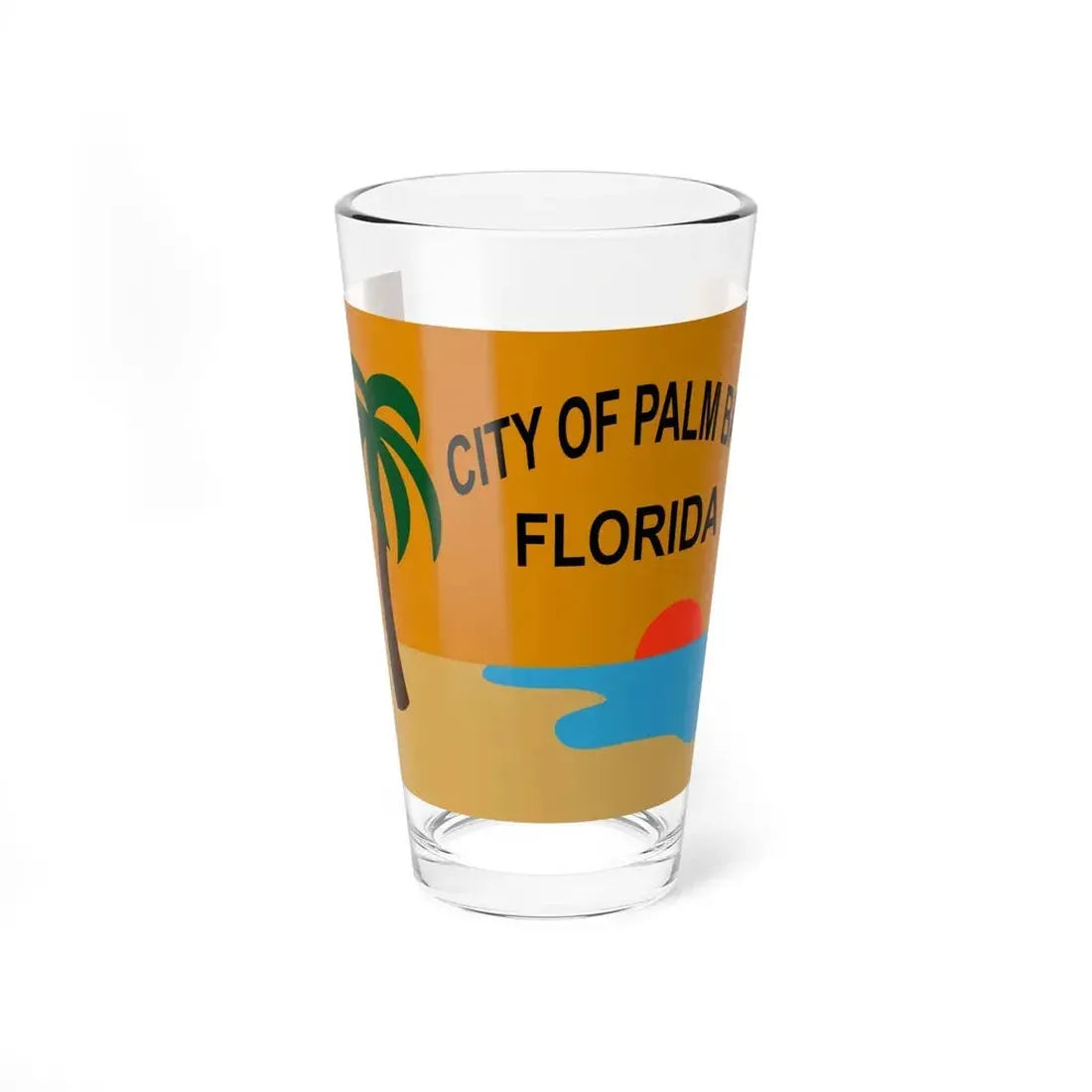 Flag of the City of Palm Bay, Florida - Pint Glass 16oz 16oz - Go Mug Yourself