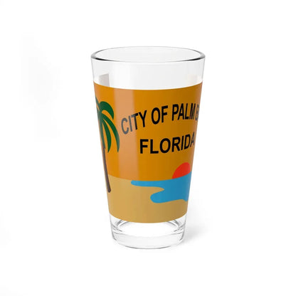 Flag of the City of Palm Bay, Florida - Pint Glass 16oz 16oz - Go Mug Yourself