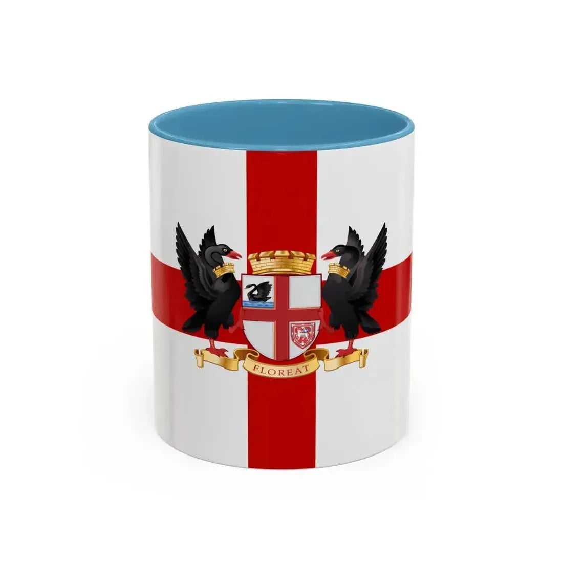 Flag of the City of Perth Australia - Accent Coffee Mug 11oz Light Blue - Go Mug Yourself