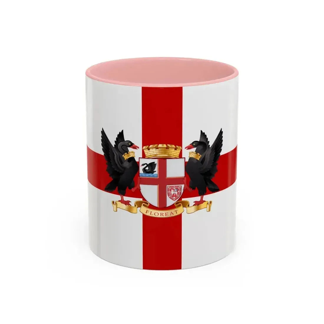 Flag of the City of Perth Australia - Accent Coffee Mug 11oz Pink - Go Mug Yourself