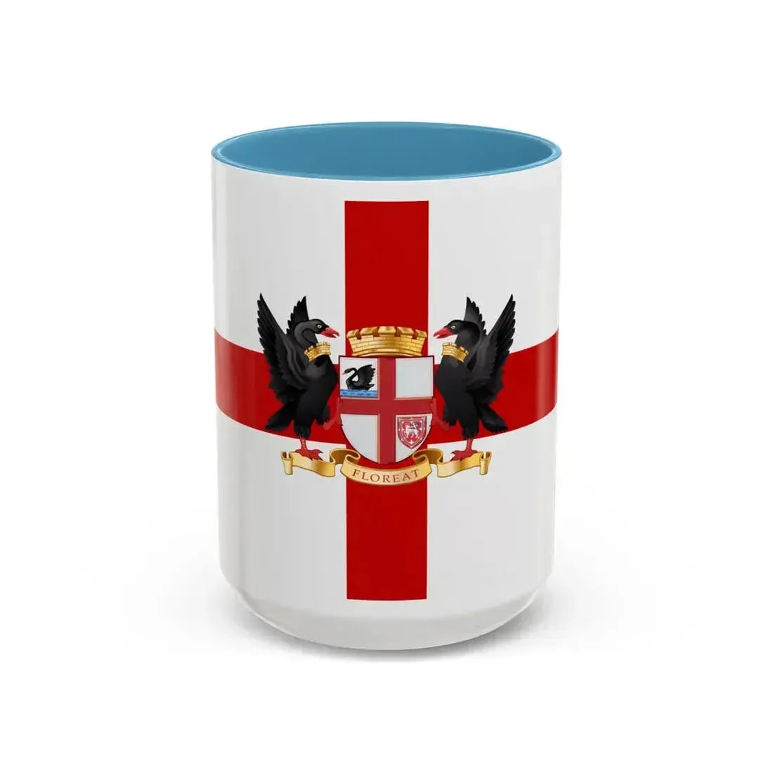 Flag of the City of Perth Australia - Accent Coffee Mug 15oz Light Blue - Go Mug Yourself