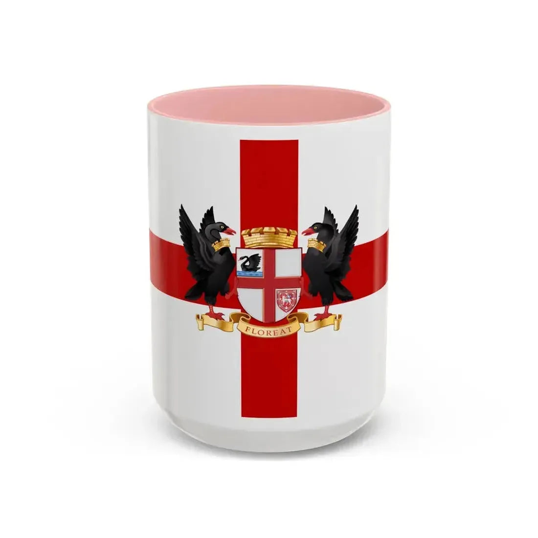 Flag of the City of Perth Australia - Accent Coffee Mug 15oz Pink - Go Mug Yourself