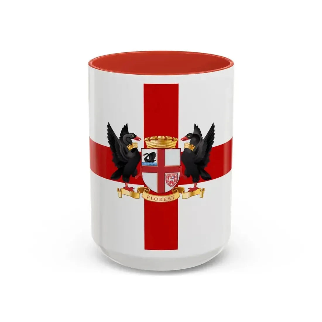 Flag of the City of Perth Australia - Accent Coffee Mug 15oz Red - Go Mug Yourself