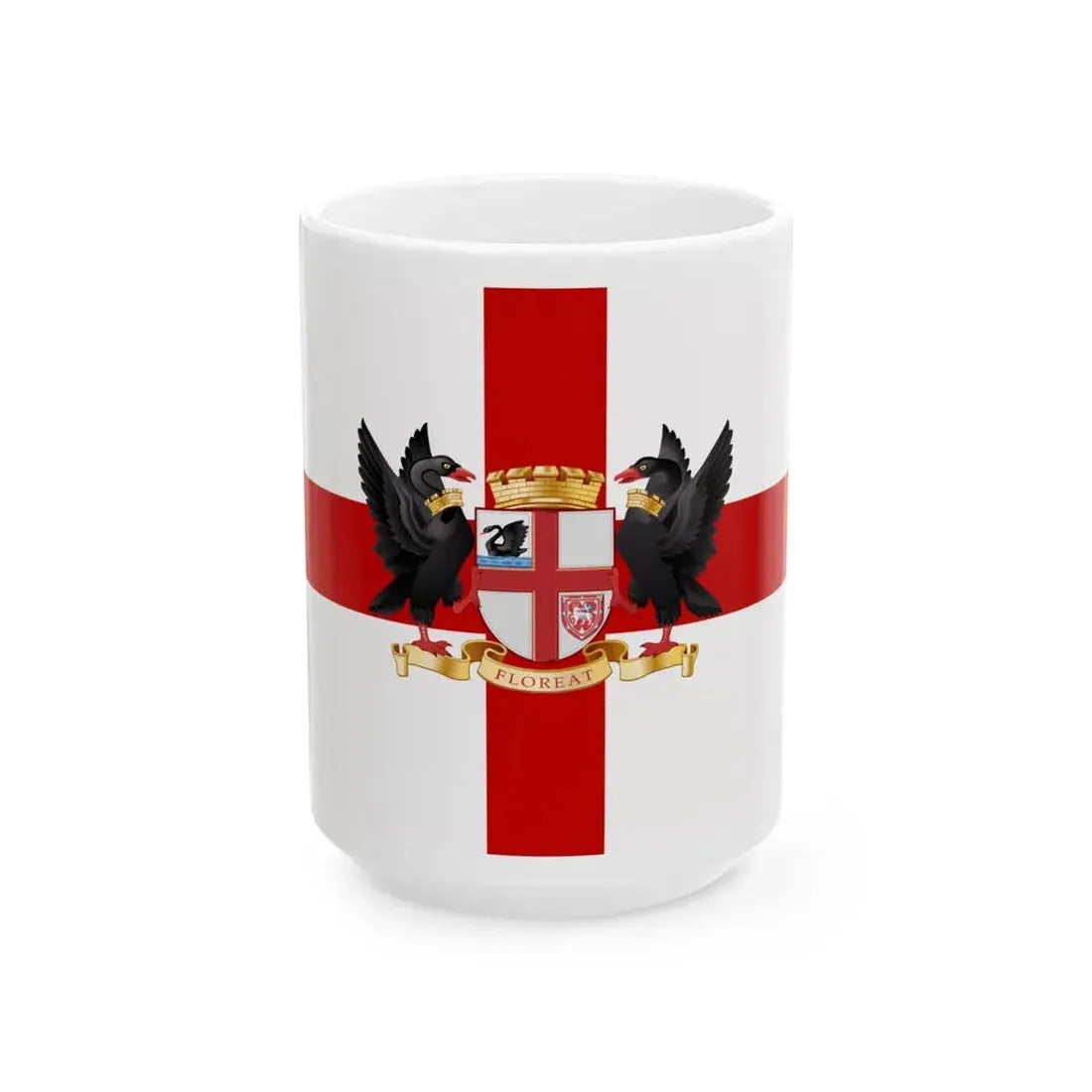 Flag of the City of Perth Australia - White Coffee Mug 15oz - Go Mug Yourself