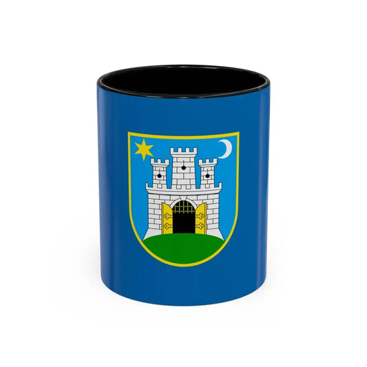 Flag of the City of Zagreb Croatia - Accent Coffee Mug 11oz Black - Go Mug Yourself