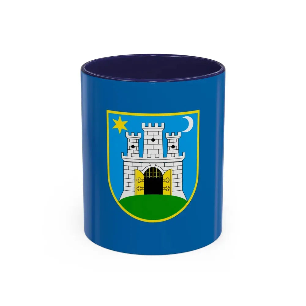 Flag of the City of Zagreb Croatia - Accent Coffee Mug 11oz Navy - Go Mug Yourself