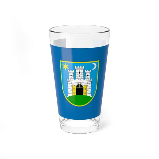 Flag of the City of Zagreb Croatia - Pint Glass 16oz 16oz - Go Mug Yourself